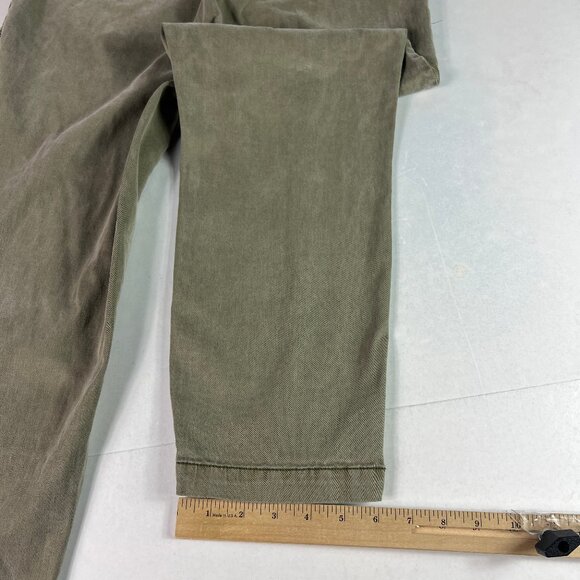 Joie Pants Women's 32x26* High Rise Front Seam Crop Green Stretch Chinos Tag L - Picture 10 of 16
